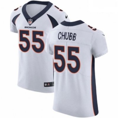 Men Nike Denver Broncos 55 Bradley Chubb White Vapor Untouchable Elite Player NFL Jersey