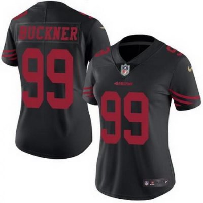 Nike 49ers #99 DeForest Buckner Black Womens Stitched NFL Limited Rush Jersey