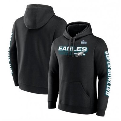 Men Philadelphia Eagles Black Super Bowl LVII Star Trail Pullover Hoodie