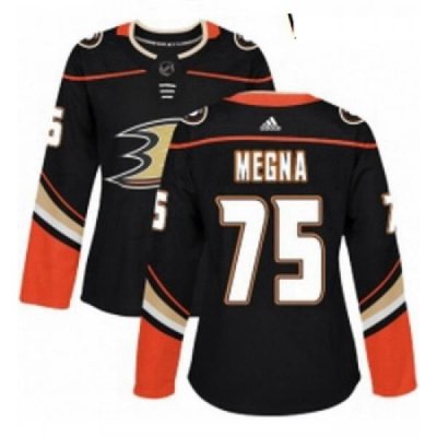 Womens Adidas Anaheim Ducks 75 Jaycob Megna Premier Black Home NHL Jersey