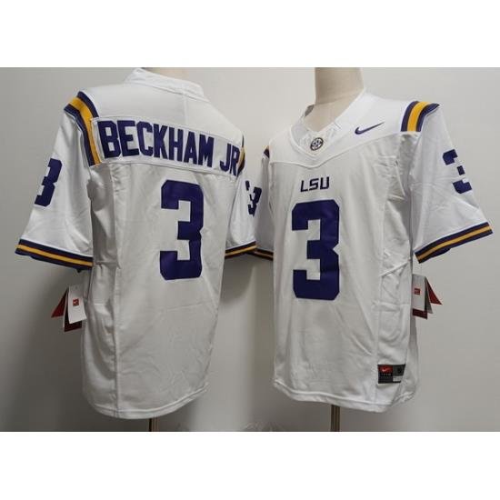 Men LSU Tiger Odell Beckham Jr. White F U S E College Football Jersey