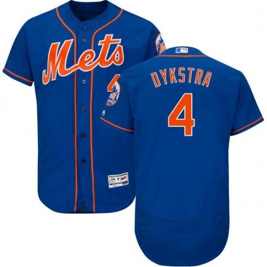 Mens Majestic New York Mets 4 Lenny Dykstra Royal Blue Alternate Flex Base Authentic Collection MLB Jersey