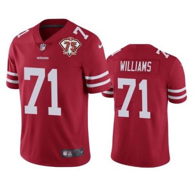 Nike San Francisco 49ers 71 Trent Williams Red Men 75th Anniversary Stitched NFL Vapor Untouchable Limited Jersey