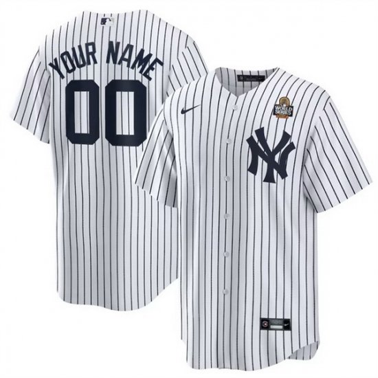 Men New York Yankees Active Player Custom White 2024 World Series Cool Base Stitched Baseball Jersey