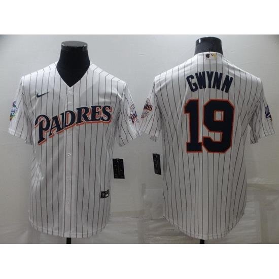 Men San Diego Padres 19 Tony GWynn White Cool Base Stitched jersey