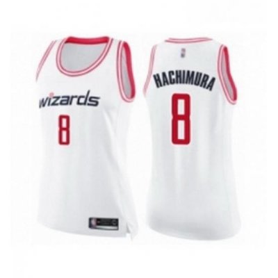 Womens Washington Wizards 8 Rui Hachimura Swingman White Pink Fashion Basketball Jersey