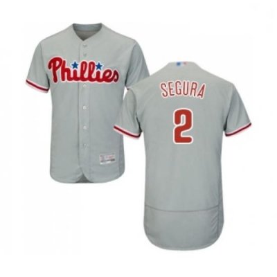 Mens Philadelphia Phillies 2 Jean Segura Grey Road Flex Base Authentic Collection Baseball Jersey