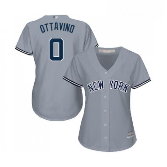 Womens New York Yankees 0 Adam Ottavino Authentic Grey Road Baseball Jersey