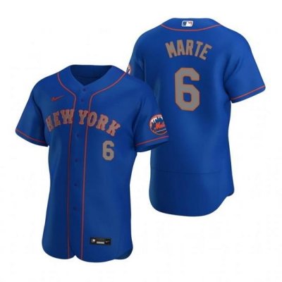 Men Nike NeW York Mets 6 Starling Marte BlueFlex Base Stitched MLB Jersey