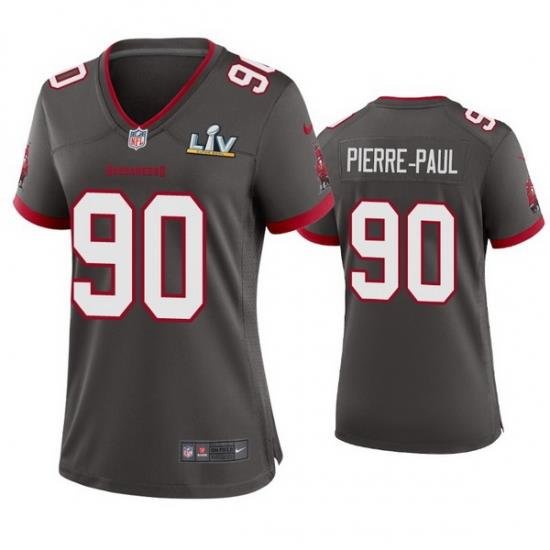 Women Jason Pierre Paul Buccaneers Pewter Super Bowl Lv Game Jersey