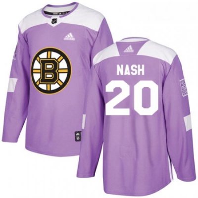 Youth Adidas Boston Bruins 20 Riley Nash Authentic Purple Fights Cancer Practice NHL Jersey