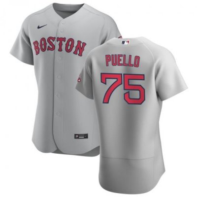 Men Boston Red Sox 75 Cesar Puello Men Nike Gray Road 2020 Flex Base Team MLB Jersey