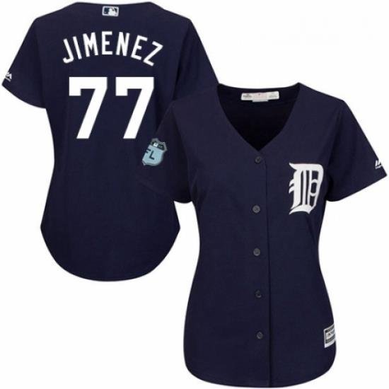 Womens Majestic Detroit Tigers 77 Joe Jimenez Authentic Navy Blue Alternate Cool Base MLB Jersey