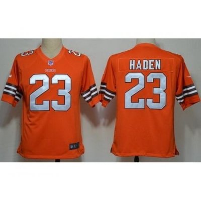 Nike Cleveland Browns 23 Joe Haden Orange Game NFL Jersey