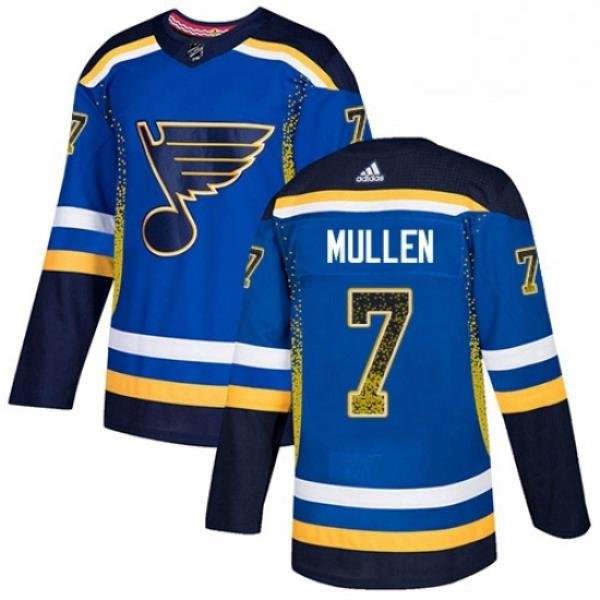 Mens Adidas St Louis Blues 7 Joe Mullen Authentic Blue Drift Fashion NHL Jersey