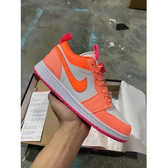 Air Jordan 1 Low Utility Men White Light Orange Men Shoes