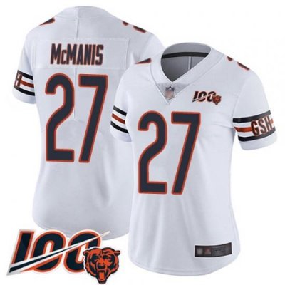 Women Chicago Bears 27 Sherrick McManis White Vapor Untouchable Limited Player 100th Season Football Jersey