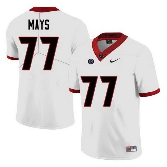 Men Georgia Bulldogs #77 Cade Mays College Football Jerseys Sale-White