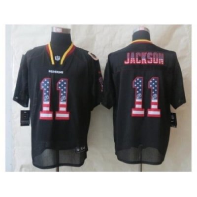 Nike Washington RedSkins 11 DeSean Jackson Black Elite USA Flag Fashion NFL Jersey