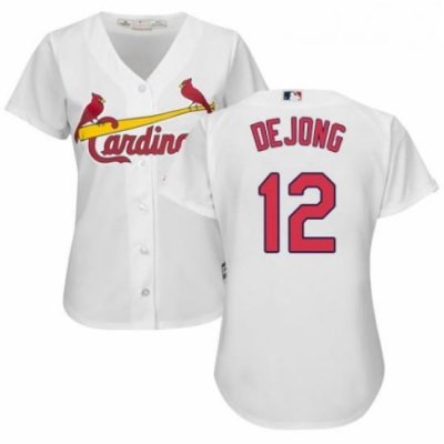 Womens Majestic St Louis Cardinals 12 Paul DeJong Replica White Home Cool Base MLB Jersey