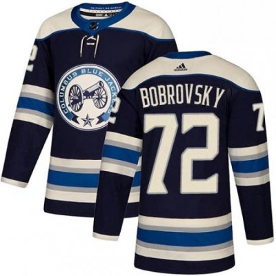 Mens Adidas Columbus Blue Jackets 72 Sergei Bobrovsky Authentic Navy Blue Alternate NHL Jersey