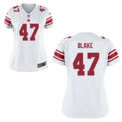 Womens Nike Giants #47 Valentino Blake White Jersey