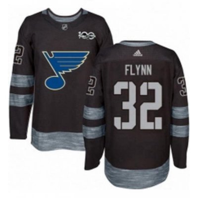 Mens Adidas St Louis Blues 32 Brian Flynn Authentic Black 1917 2017 100th Anniversary NHL Jersey