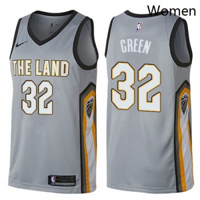 Womens Nike Cleveland Cavaliers 32 Jeff Green Swingman Gray NBA Jersey City Edition