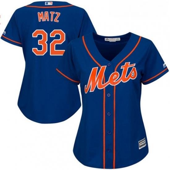 Womens Majestic New York Mets 32 Steven Matz Authentic Royal Blue Alternate Home Cool Base MLB Jersey