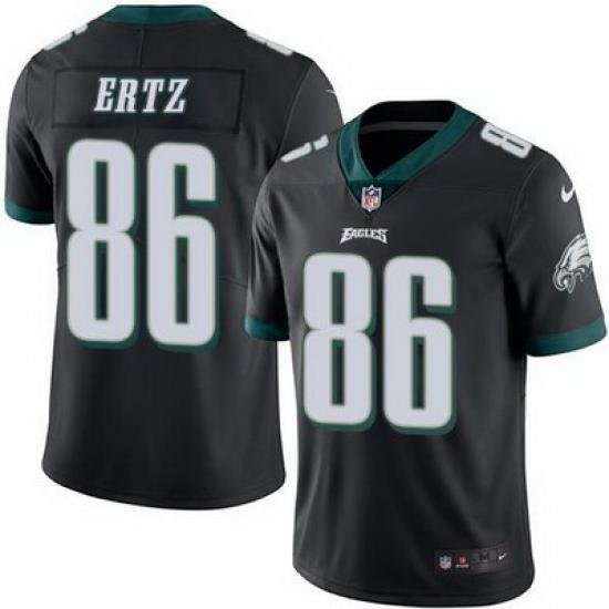 Nike Eagles #86 Zach Ertz Black Mens Stitched NFL Limited Rush Jersey