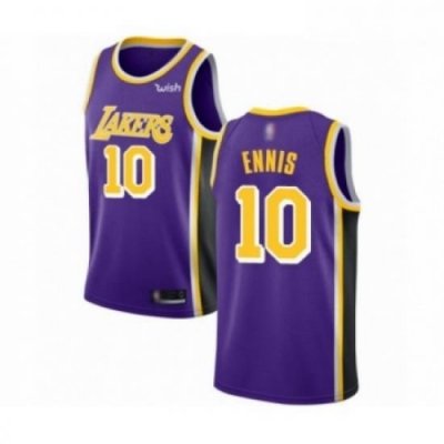 Mens Los Angeles Lakers 10 Tyler Ennis Authentic Purple Basketball Jerseys Icon Edition