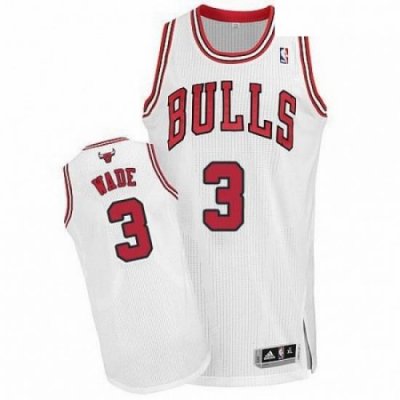 Chicago Bulls 3 Dwyane Wade White Stitched NBA Jerse