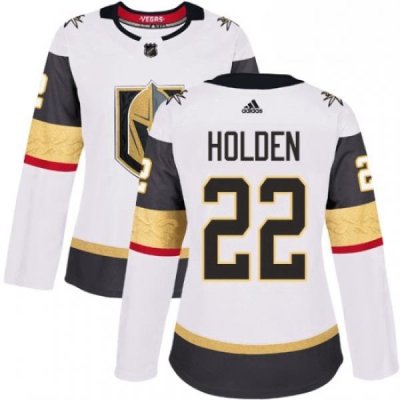 Womens Adidas Vegas Golden Knights 22 Nick Holden Authentic White Away NHL Jersey