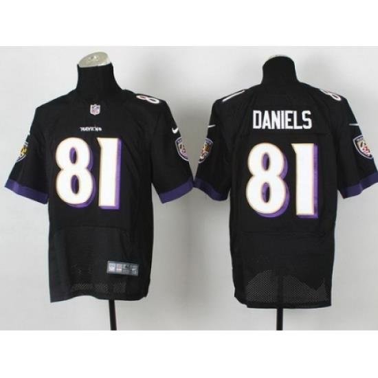 Nike Baltimore Ravens 81 Owen Daniels Black Elite NFL Jersey