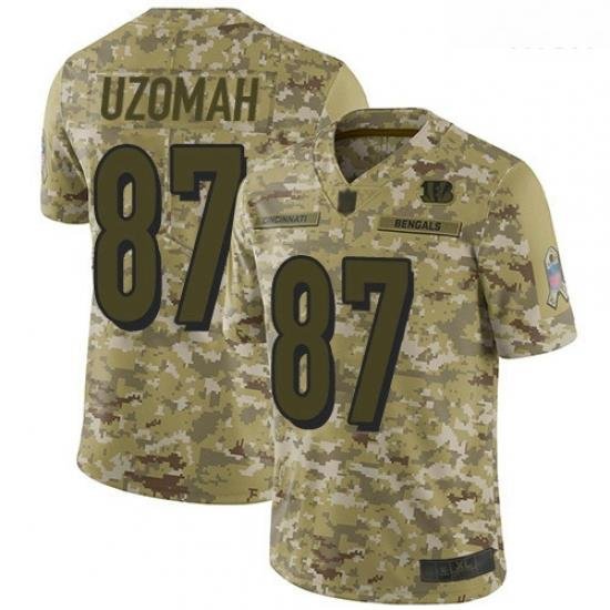 Bengals 87 C J  Uzomah Camo Men Stitched Football Limited 2018 Salute To Service Jersey