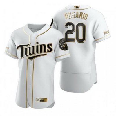 Minnesota TWins 20 Eddie Rosario White Nike Mens Authentic Golden Edition MLB Jersey