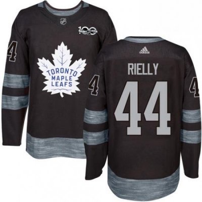 Mens Adidas Toronto Maple Leafs 44 Morgan Rielly Authentic Black 1917 2017 100th Anniversary NHL Jersey