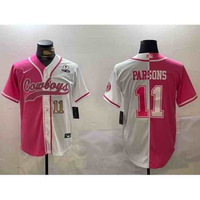 Men Dallas Cowboys 11 Micah Parsons 2024 Arctic white red Stitched Baseball Jersey 6