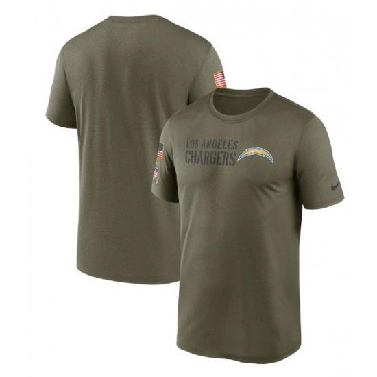 Men Los Angeles Chargers 2022 Olive Salute To Service Legend Team T Shirt