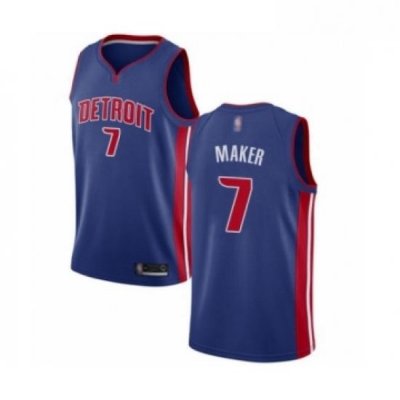 Womens Detroit Pistons 7 Thon Maker Authentic Royal Blue Basketball Jersey Icon Edition