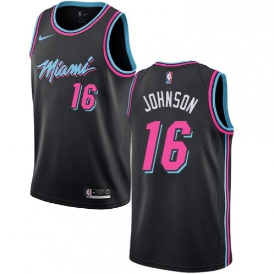 Womens Nike Miami Heat 16 James Johnson Swingman Black NBA Jersey City Edition