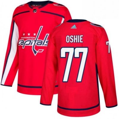 Mens Adidas Washington Capitals 77 TJ Oshie Authentic Red Home NHL Jersey