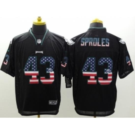 Nike Philadelphia Eagles 43 Darren Sproles Black Elite USA Flag Fashion NFL Jersey