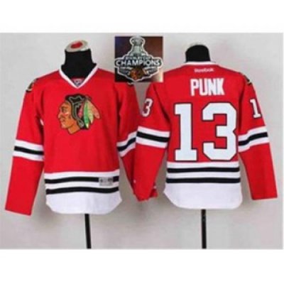 youth nhl jerseys chicago blackhawks #13 punk red[2015 Stanley cup champions][punk]