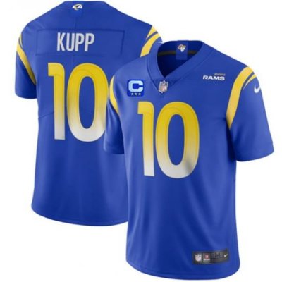 Men Los Angeles Rams #10 Cooper Kupp 2022 Royal With 3-Star C Patch Vapor Limited Stitched Jersey