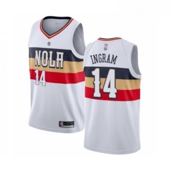 Youth New Orleans Pelicans 14 Brandon Ingram White Swingman Jersey Earned Edition