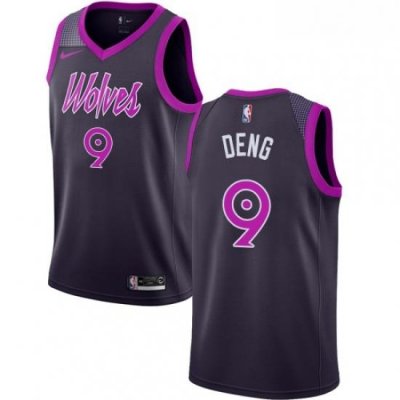 Mens Nike Minnesota Timberwolves 9 Luol Deng Swingman Purple NBA Jersey City Edition