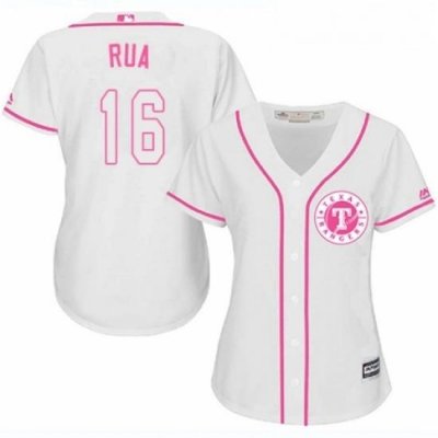 Womens Majestic Texas Rangers 16 Ryan Rua Authentic White Fashion Cool Base MLB Jersey