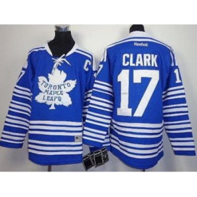 Kids Toronto Maple Leafs 17 Wendel Clark Blue NHL Jerseys