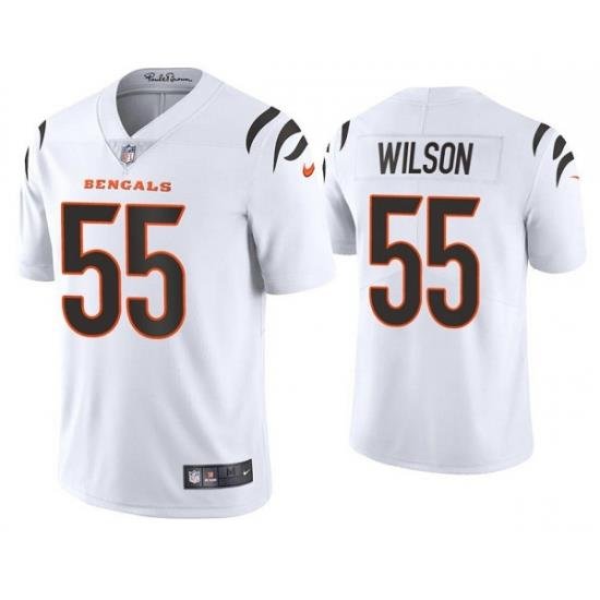 Men Cincinnati Bengals 55 Logan Wilson 2021 White Vapor Untouchable Limited Stitched Jersey